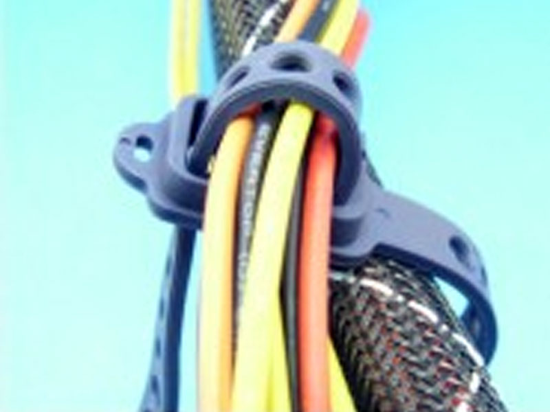 Rubber Cable Strap Tie, Attachable Cord Keeper, Dark Blue