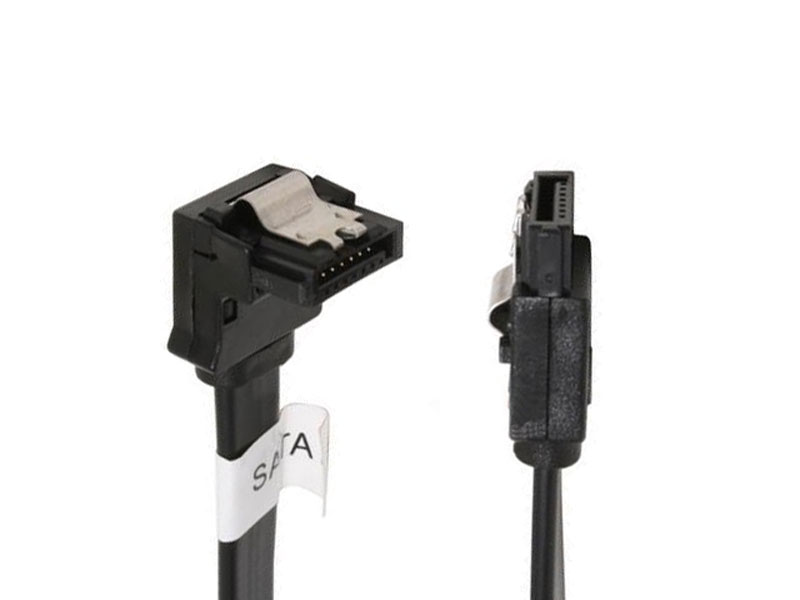 [CBSAOK1SBK] BLACK SATA II 3Gbs Cable 10in Right to Straight BLACK