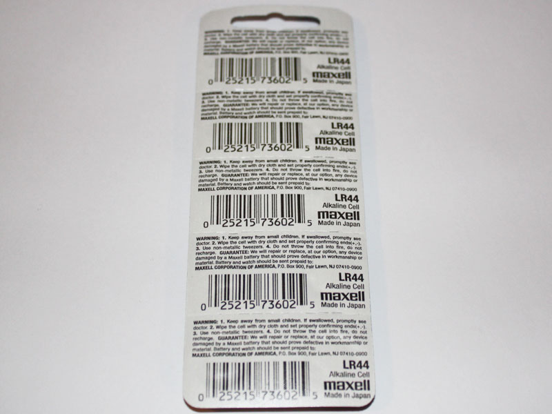 Maxell LR44 Micro Alkaline Battery Coin / Button Cell Single