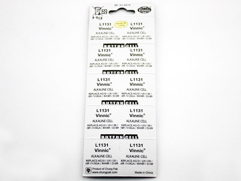 Vinnic L754 AG5 Micro Alkaline Cell Battery