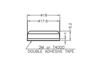 Rubber Round Bumper Foot, 18mm Diameter x 5.2mm Height, Black, Peel-and-Stick Adhesive