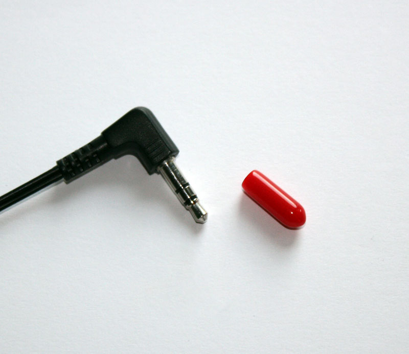 [CBAU01CAPCR] 3.5mm Audio Male Cable End Cover Cap, Soft PVC, Red