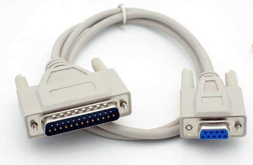 [CBSE01ASM6FM] 6 Foot DB9 Female to DB25 Male at Serial Modem Cable with Thumbscrews