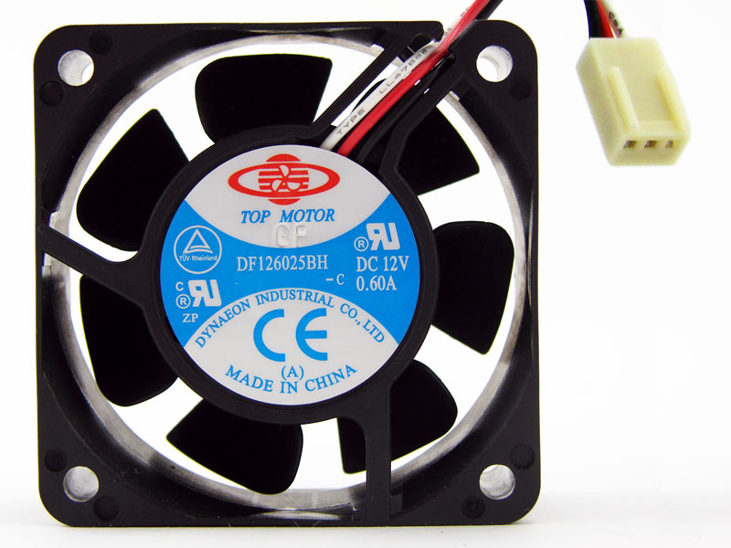 Top Motor Fan 60mm x 25mm Double Ball Bearing High RPM PWM 4/3 Pin RoHS